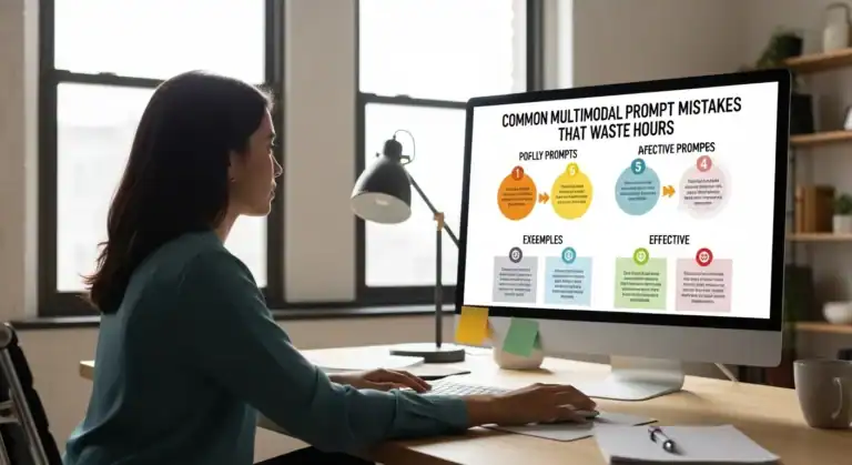 Multimodal prompt mistakes analysis displayed on computer screen.